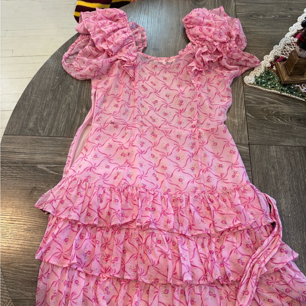 LoveShackFancy Pink Floral Dress